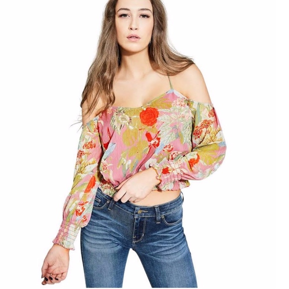 Guess cold shoulder top discount